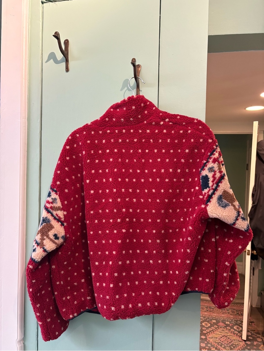 Cider Red Polka-Dot Fleece - Picture 5 of 7